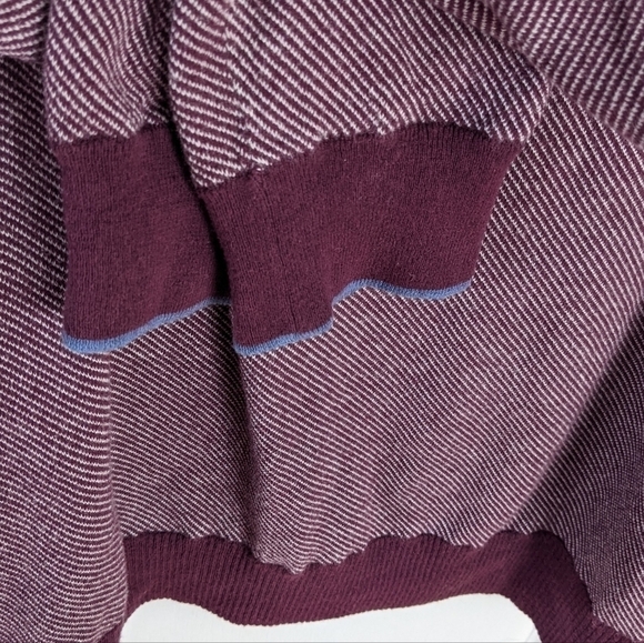 Robert Graham 1/4 zip burgundy striped sweater rainbow stand collar XXL - Picture 8 of 11